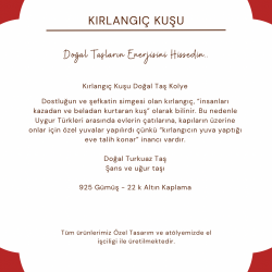 Kırlangıç Kuşu Doğal Turkuaz Şans Taşı Kolye | 925 Gümüş