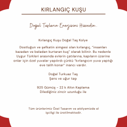 Kalp & Kırlangıç Kuşu Doğal Şans Taşı Kolye | 925 Gümüş