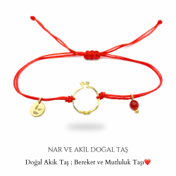 Doğal Akik  NAR Bileklik | 925 Gümüş