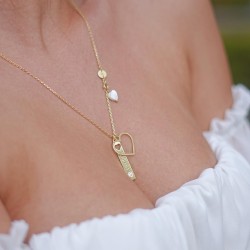 IDYLLİC Kalp Doğal Sedef Mutluluk Taşı Kolye | 925 Gümüş IDYLLİC Kalp Doğal Sedef Mutluluk Taşı Kolye | 925 Gümüş