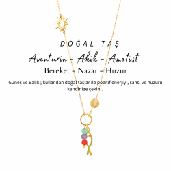 Balık & Güneş Pozitif Enerji Huzur ve Şans Kolye | 925 Gümüş