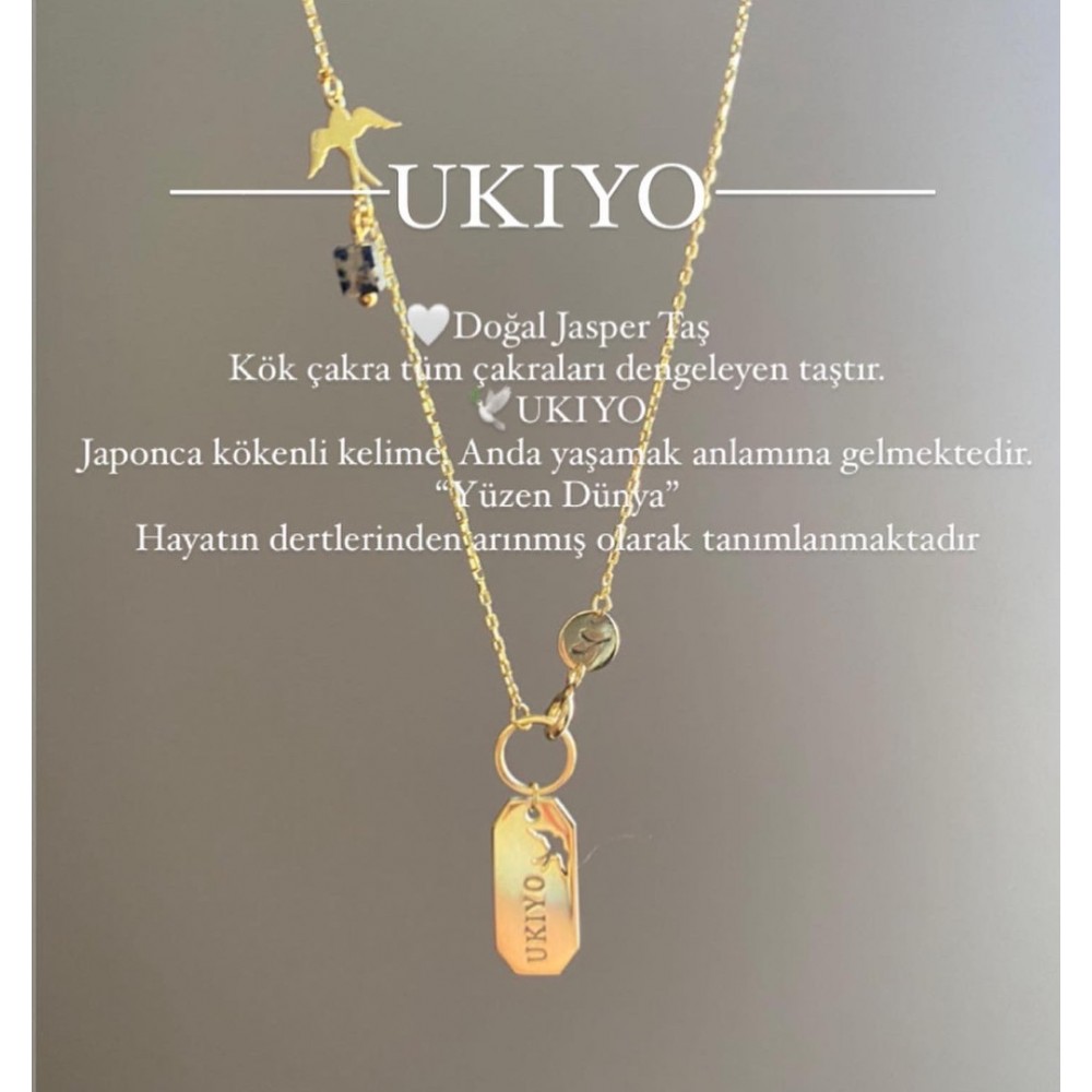 UKIYO Doğal Jasper Sevgi ve Özgüven Taşı  Kolye | 925 Gümüş UKIYO Doğal Jasper Sevgi ve Özgüven Taşı  Kolye | 925 Gümüş