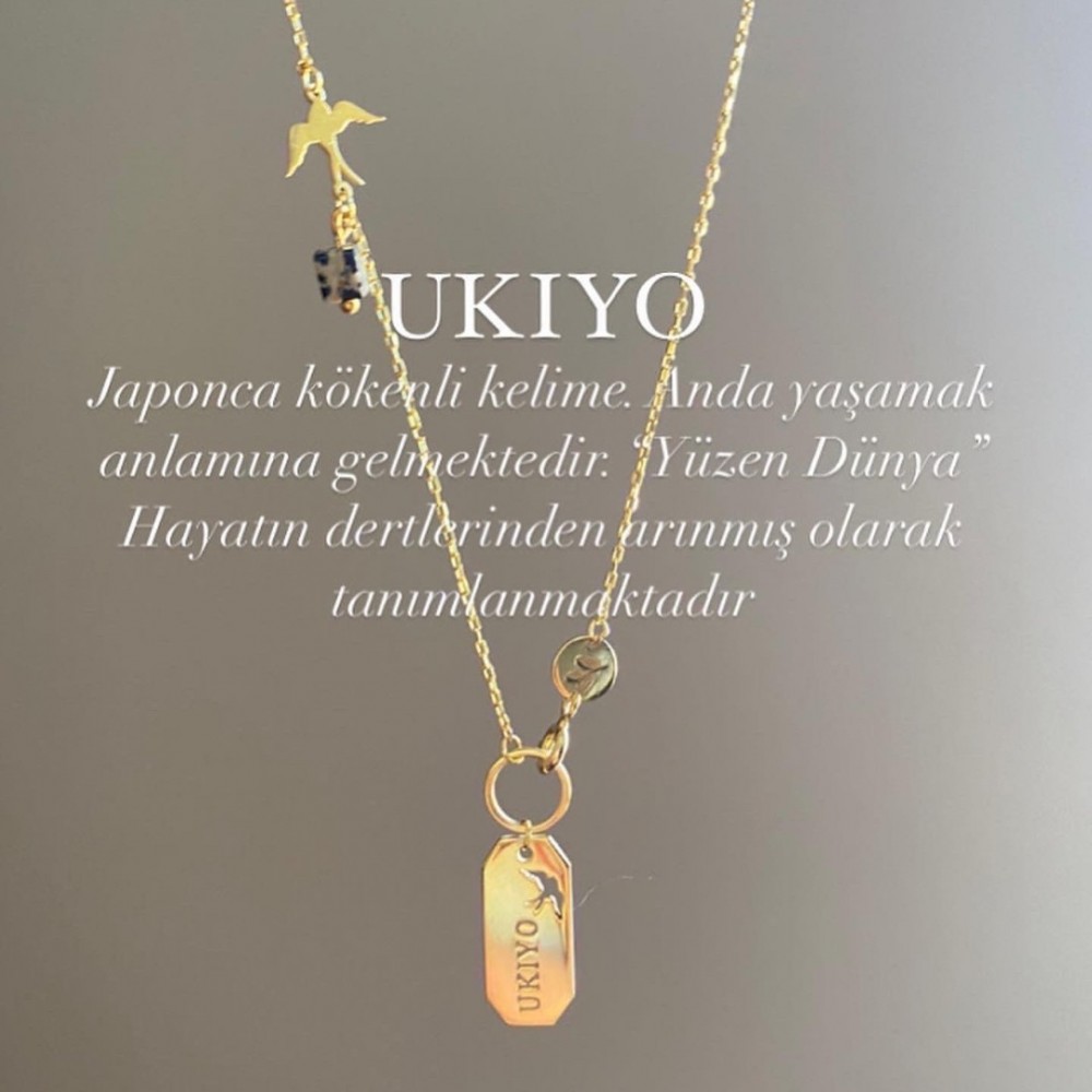 UKIYO Doğal Jasper Sevgi ve Özgüven Taşı  Kolye | 925 Gümüş