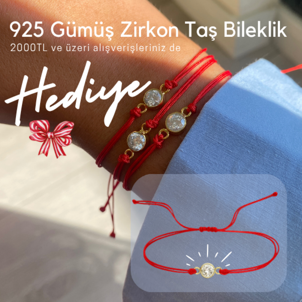 2000TL ve üzeri alışverişlerinizde 925 Gümüş Zirkon Taş Bileklik HEDİYE 2000TL ve üzeri alışverişlerinizde 925 Gümüş Zirkon Taş Bileklik HEDİYE