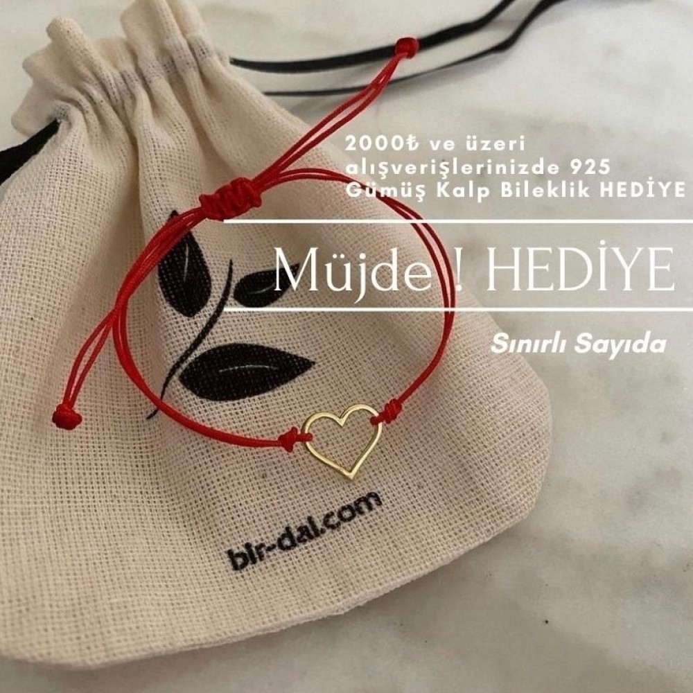 3500TL ve üzeri alışverişlerinizde 925 Gümüş Kalp Bileklik HEDİYE