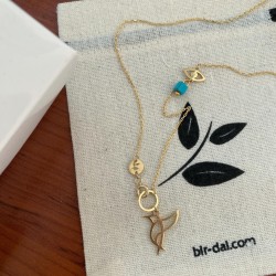 Kırlangıç Kuşu Doğal Turkuaz Şans Taşı Kolye | 925 Gümüş Kırlangıç Kuşu Doğal Turkuaz Şans Taşı Kolye | 925 Gümüş