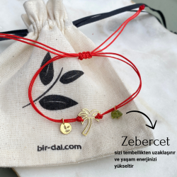 Doğal Zebercet Taş Palmiye Ağacı Bileklik | 925 Gümüş